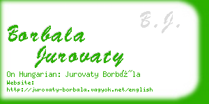 borbala jurovaty business card